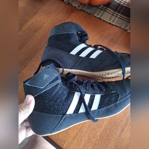 Adidas Men's Black High-Top Wrestling Shoes, Size 7